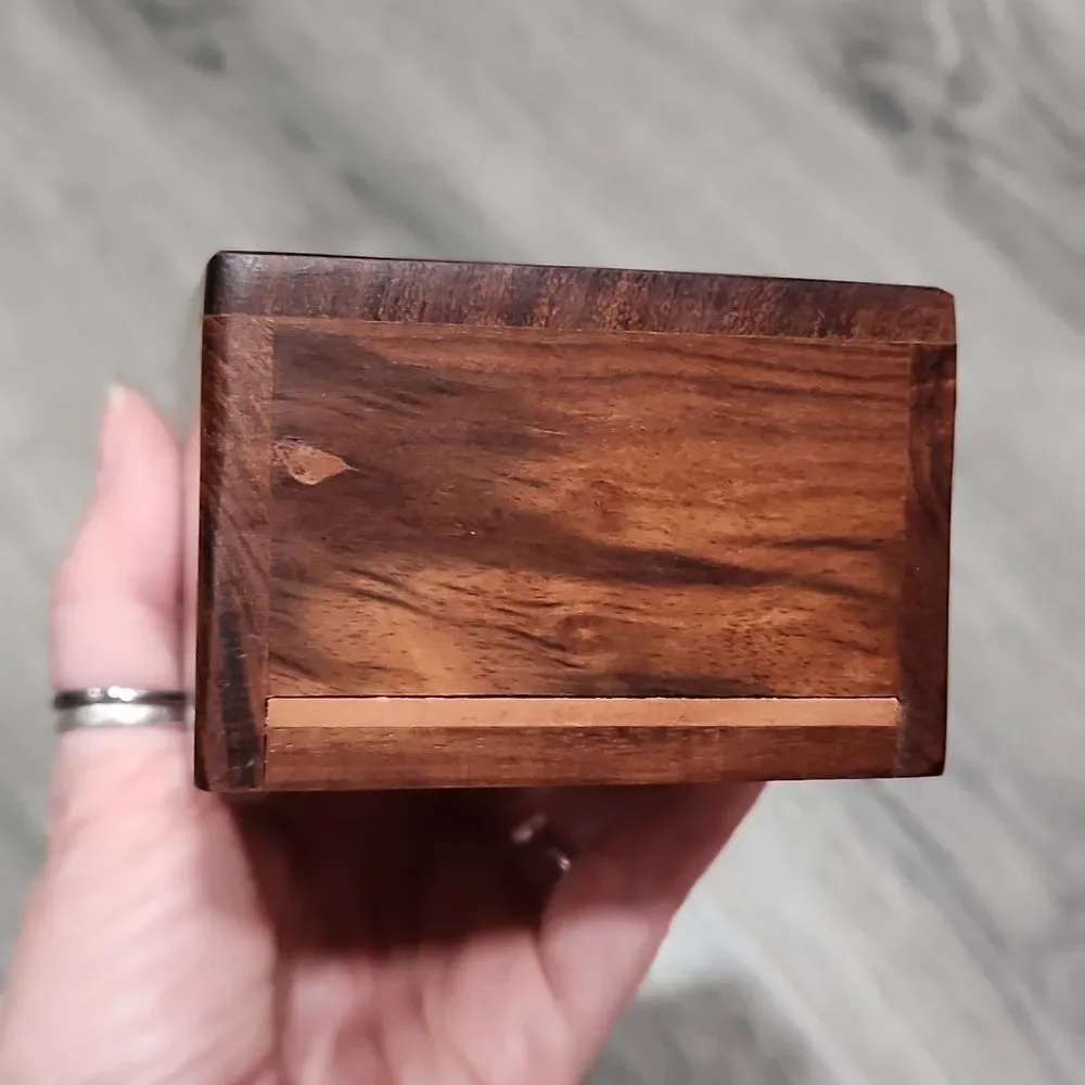 Flower Carved Wooden Hidden Storage Box